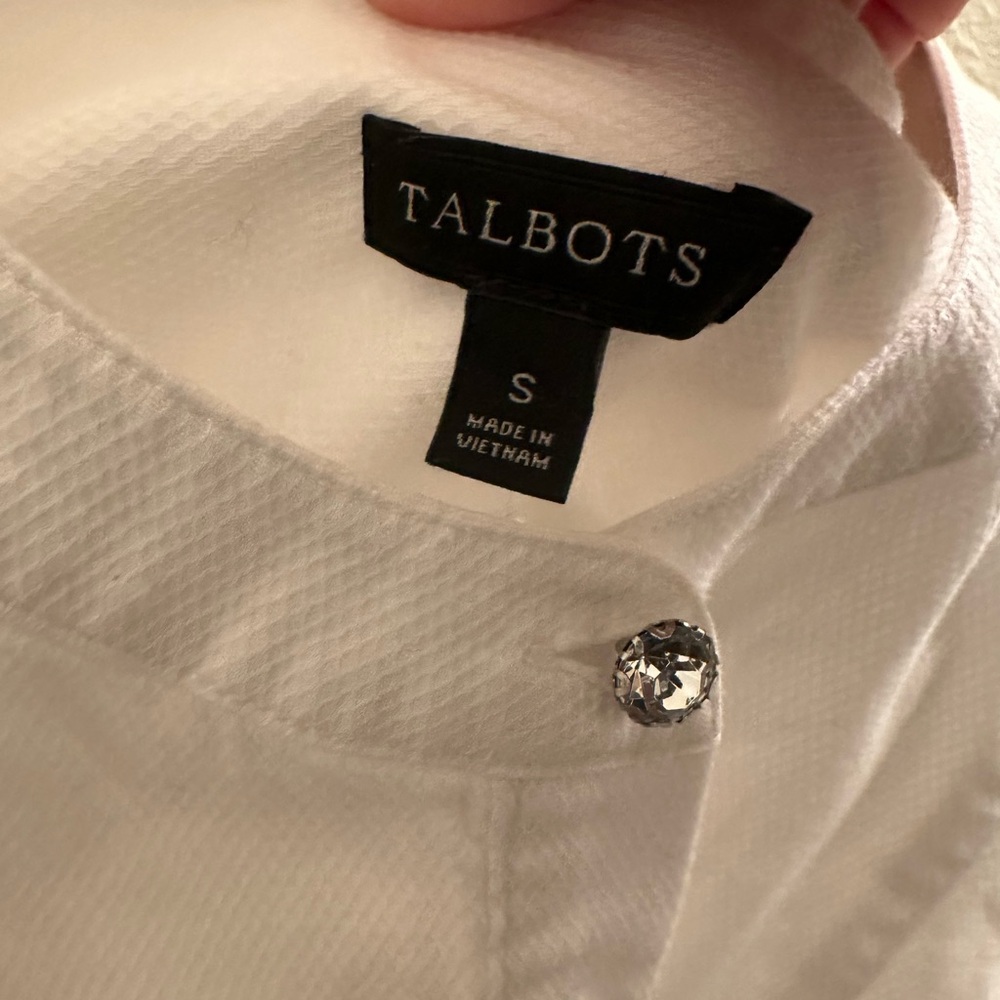 Talbots White Button-Up Blouse - Picture 3 of 10